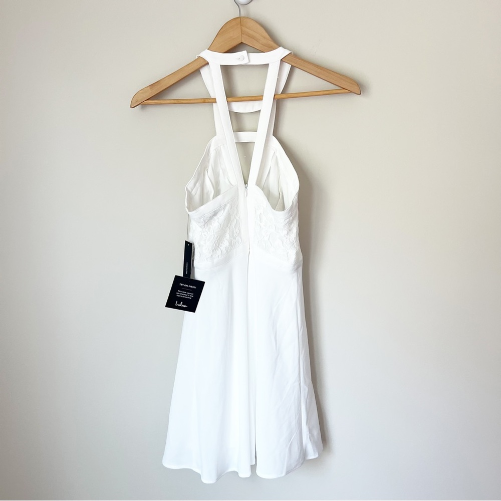 Lulu's All My Daydreams White Lace Strappy Cut Out Skater Dress XS NWT - Picture 12 of 16